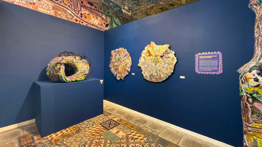 "Colorful artwork in Magic Gardens gallery"