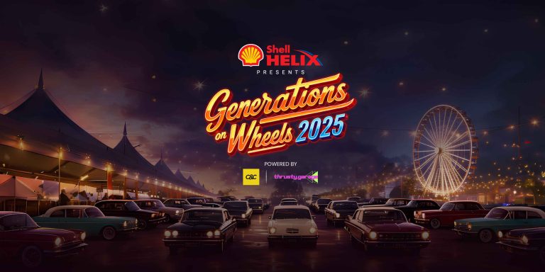 Classic and modern performance cars displayed at Generations on Wheels 2025 in Dhaka.