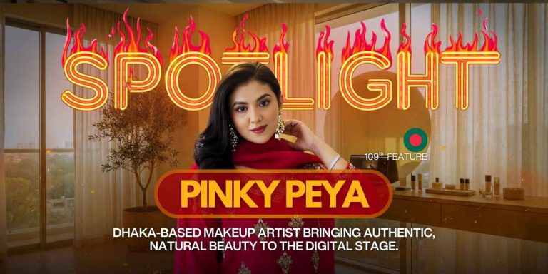 Pinky Peya in a natural beauty look, capturing her authentic style and empowering presence.