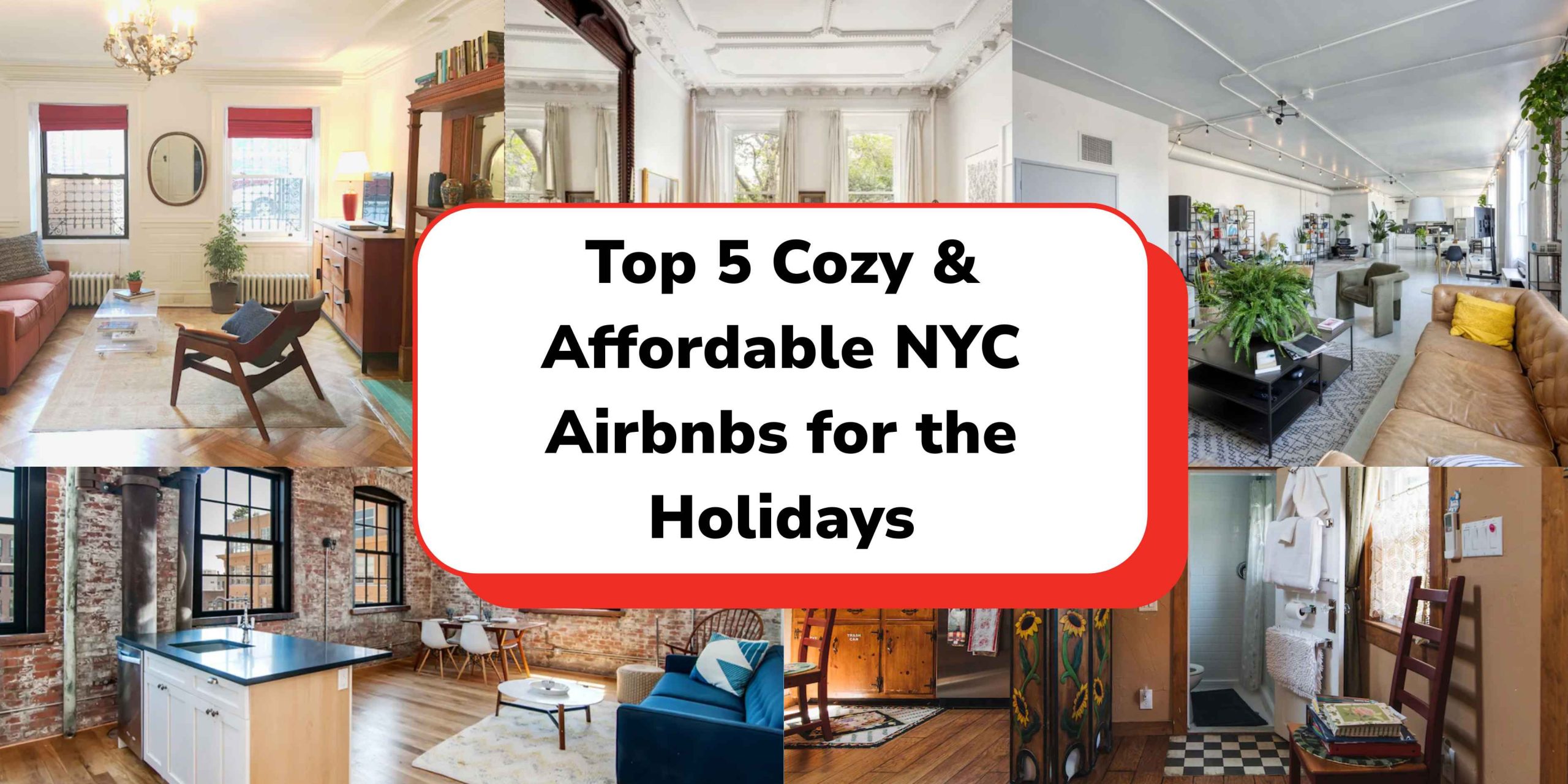 Cozy and budget-friendly Airbnb-style stays in New York City during the winter holidays.