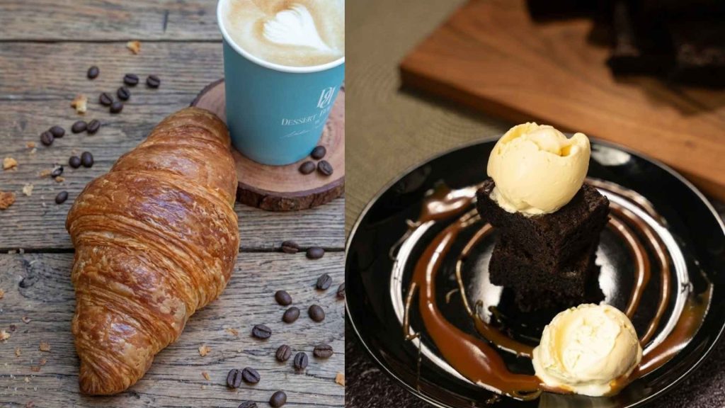 Signature Tres Leches cake topped with meringue and perfectly torched ramekins of Crème Brûlée, strong contenders for the title of best dessert in Banani.