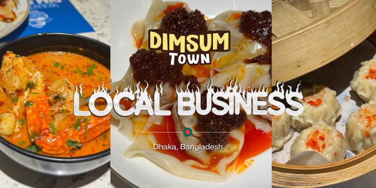 Dimsum Town Dhanmondi interior showcasing dim sum dishes and Pan-Asian comfort food in Dhaka