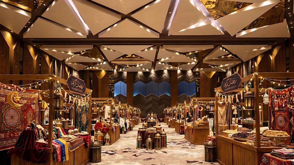 Wooden vendor stalls at United Convention Centre for Dhaka Night Market Season 2 stall booking 2026.