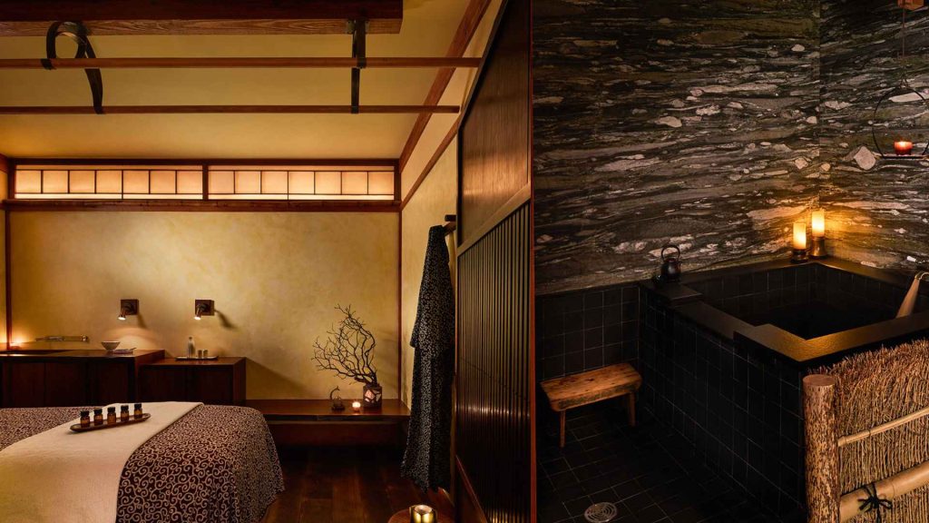 Top 5 Spa Retreats in NYC showcasing a luxury spa treatment room and indoor wellness pool in a premium hotel setting
