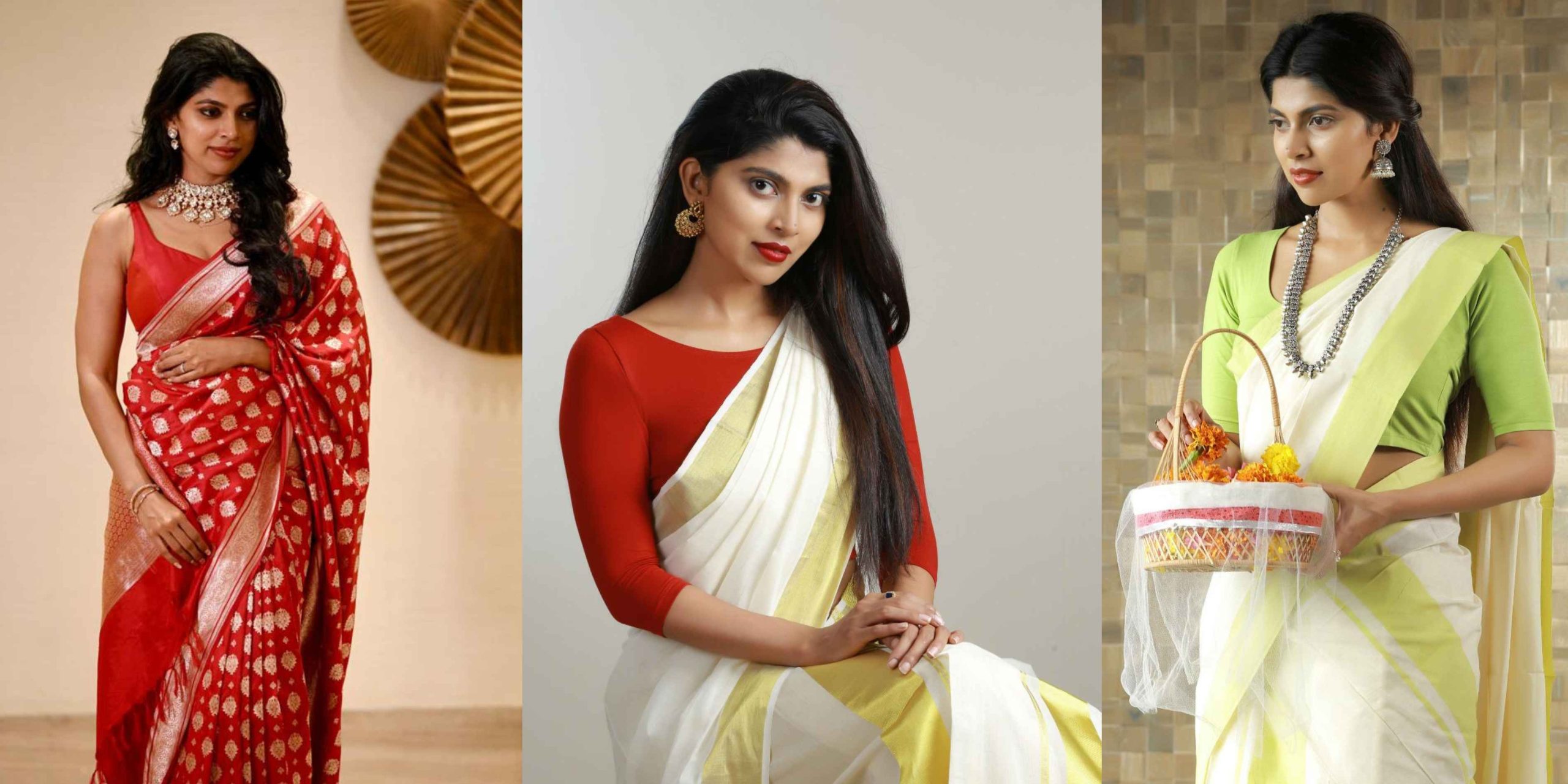 Elizabeth Thadikaran walking a fashion runway in an elegant gown, exuding confidence and grace.