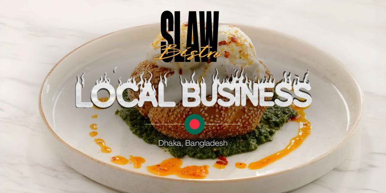 Slaw Bistro vibrant brunch spread featuring truffle scrambled eggs, fluffy pancakes, and fresh croissants in Dhaka.