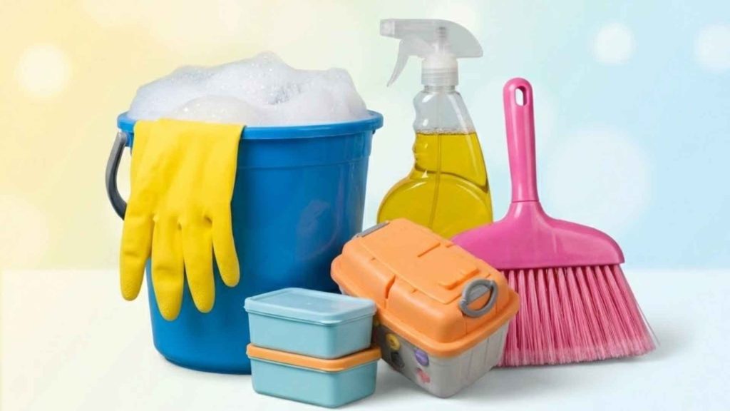 Vibrant cleaning supplies, organization bins, and home maintenance tools found at MR.DIY Dhaka.